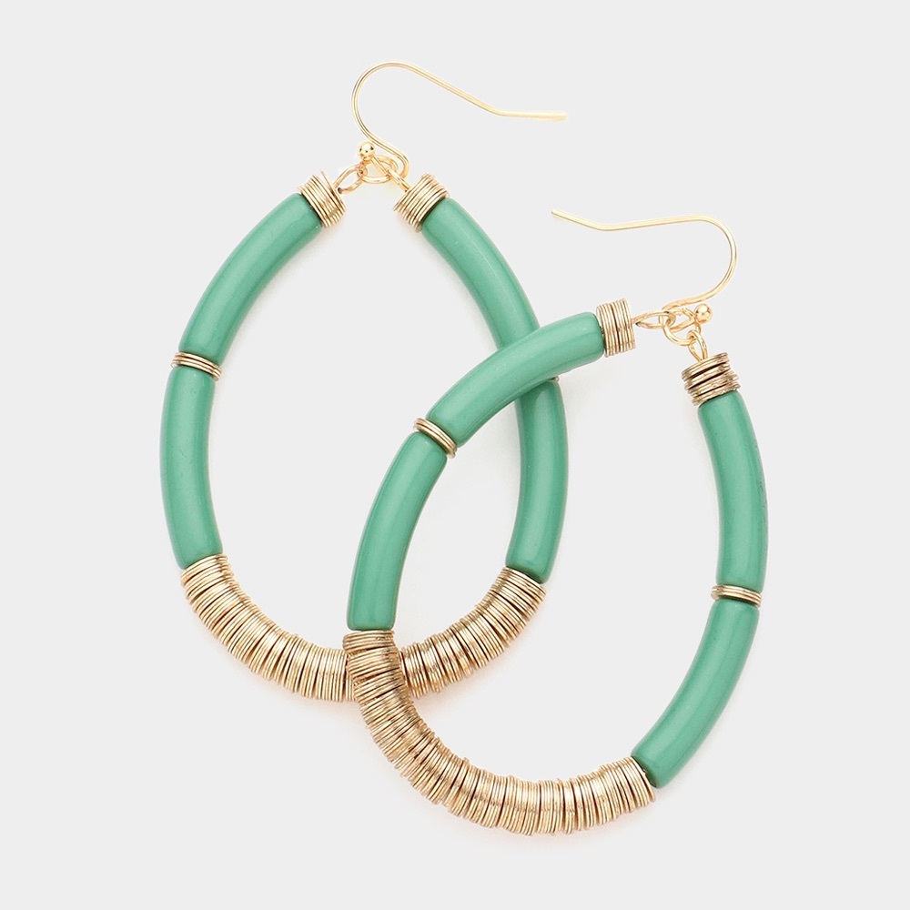 Gold ring disc tear drop earrings earrings